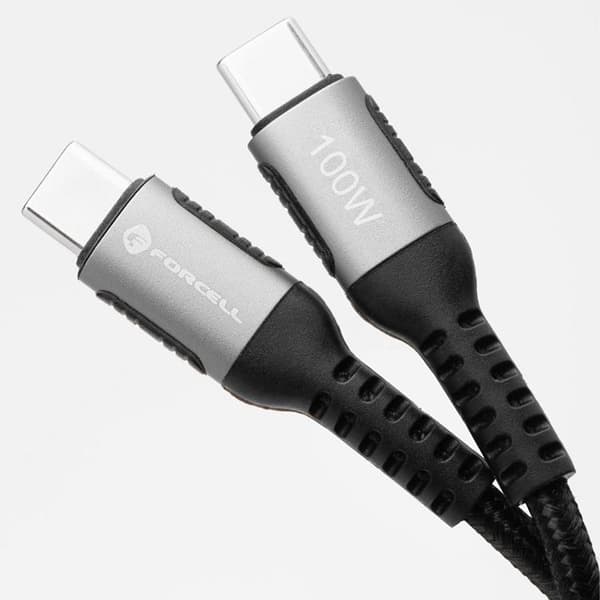 Forcell USB-C–USB-C-kaapeli 100W 2m QC4.0 PD 5A Cafule - Musta