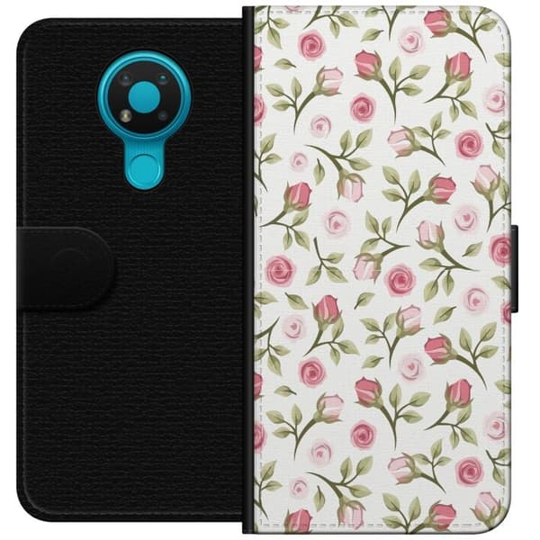 Plånboksfodral till Nokia 3.4 med Blommigt
