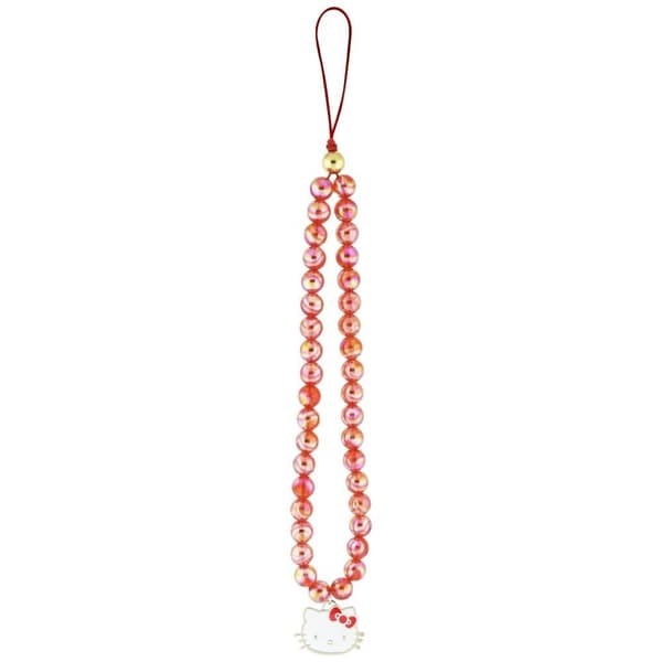Hello Kitty Mobilrem Pearls Kitty Head Charm – Röd