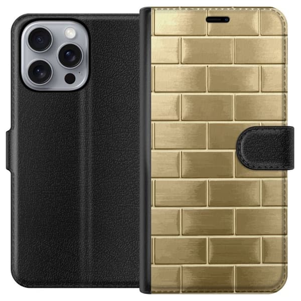 Plånboksfodral till Apple iPhone 16 Pro Max med Gyllene Murstenar