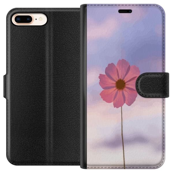 Pung Taske til Apple iPhone 7 Plus med Lyserød Blomst