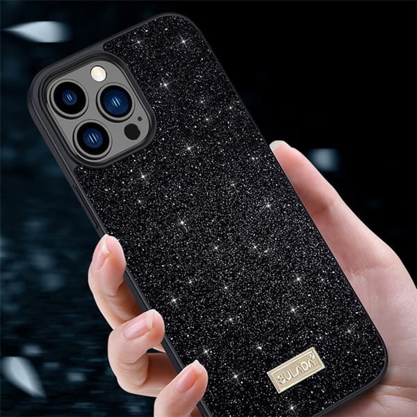 SULADA Mobilskal till iPhone 15 Pro Glitter Sequins - Röd