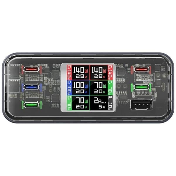 4smarts Ladestation 360W 5xUSB-C 1xUSB-A Lucid GaN DIY - Grå