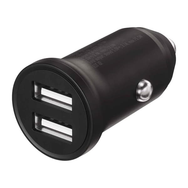 X2O 2x12W dobbelt biloplader USB-A/A sort