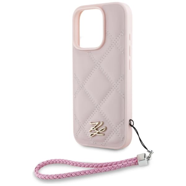 Karl Lagerfeld Mobilskal till iPhone 16 Pro MagSafe Quilted Initial Strap