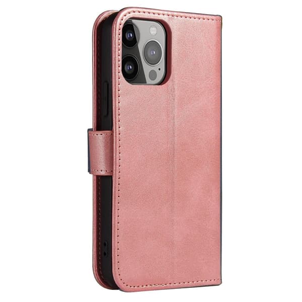 iPhone 15 Plus Pung Taske Magnetstativ - Lyserød