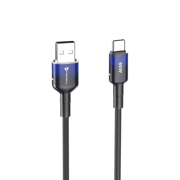 FORCELL USB-A till USB-C 66W Kabel 3A 1m QC4.0 C352 - Svart