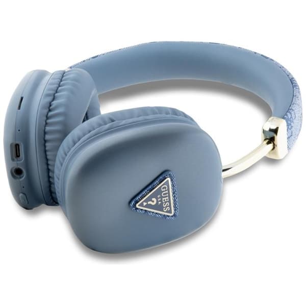 Guess Over-Ear Hörlurar Bluetooth 4G Triangle Logo - Blå