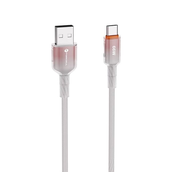 FORCELL USB-A til USB-C 66W Kabel 3A 1m QC4.0 C352 - Hvid
