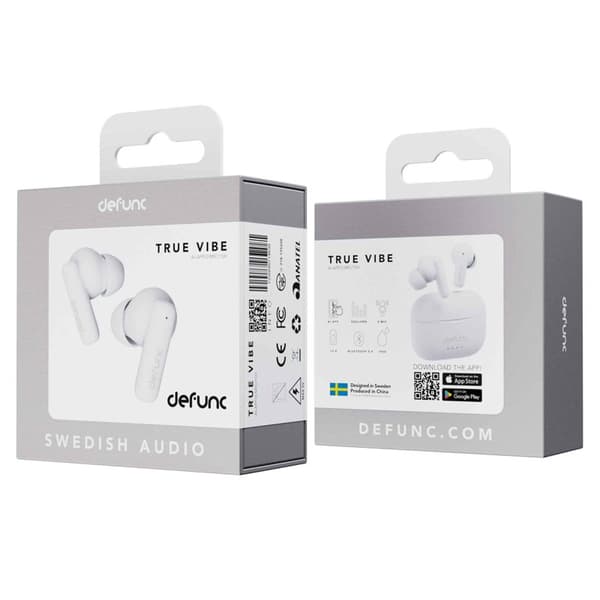 Defunc TRUE VIBE TWS Plugin In-Ear BT hörlur Vit