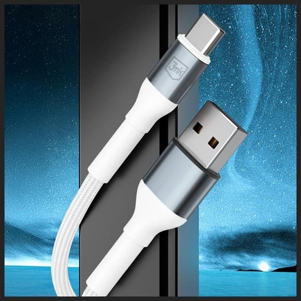 3MK USB-A til USB-C 18W Kabel 9V/2A 1m N-SERIE Hyper - Hvid