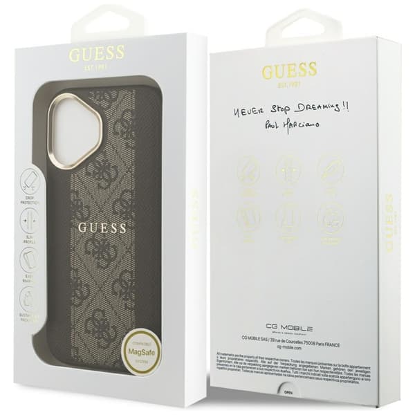 Guess Mobilskal till iPhone 17 Magsafe Stripe - Brun