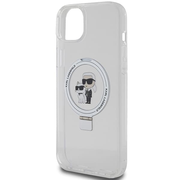 Karl Lagerfeld Telefontaske til iPhone 15 Plus MagSafe Ringstativ Choupette