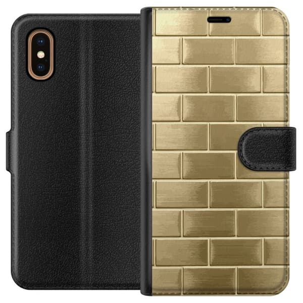 Plånboksfodral till Apple iPhone XS Max med Gyllene Murstenar