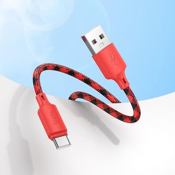 HOCO USB-A til USB-C Kabel 3A 1m Nylon X116 - Gradient Rød