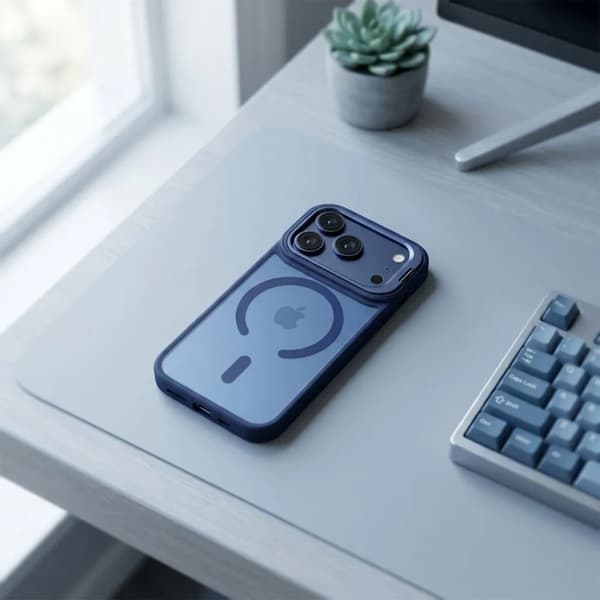 Forcell Mobilskal För iPhone 17 Pro Magsafe Shadow Stand - Marinblå