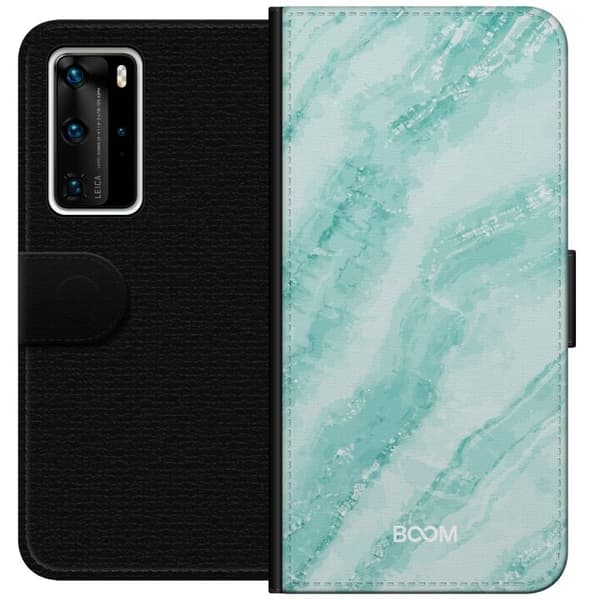 Pung Taske til Huawei P40 Pro med Mint Marmor