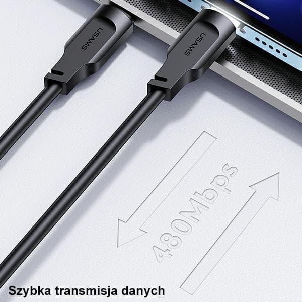 USAMS Kabel USB-C til Lightning 20W 1.2m Lithe (US-SJ566) - Sort