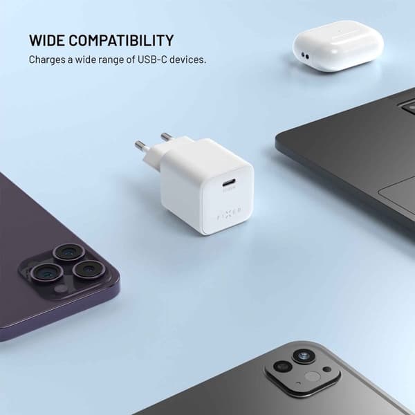 FIXED Super Hurtig Mini Hjemmeoplader USB-C PD 65W Hvid