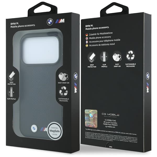 BMW Mobilcover Til iPhone 18 Pro/17 Pro Magsafe M Blue Perfo - Sort