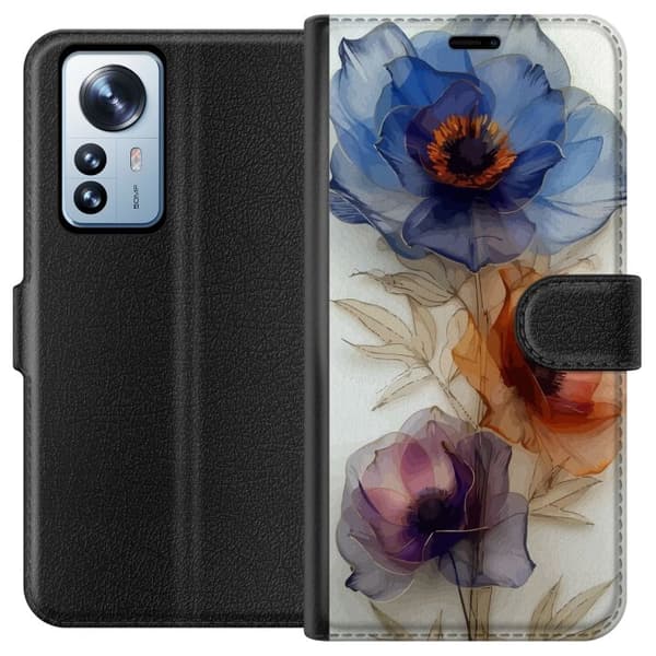 Pung Taske til Xiaomi 12 Pro med silkeblomster