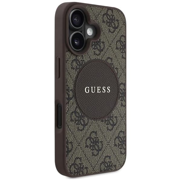 Guess Telefontaske til iPhone 16 MagSafe 4G Circle - Brun