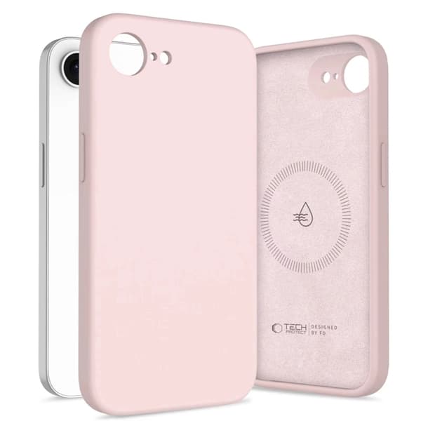 Tech-Protect Mobilcover Til iPhone 16e/17e Magsafe Silikone - Rosa Pearl