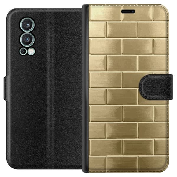OnePlus Nord 2 5G tegnebogsetui med gyldne mursten
