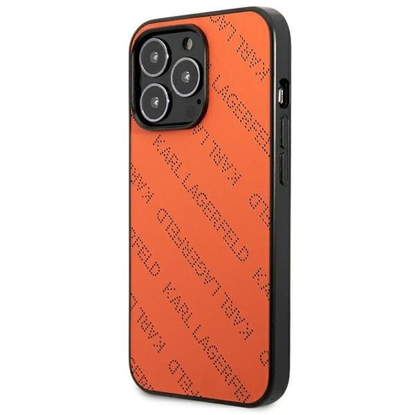 Karl Lagerfeld iPhone 13 Pro Max Taske MagSafe Perforeret Allover Orange