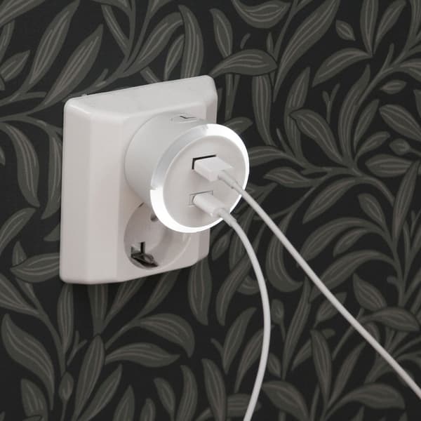 CAPIDI Sikkerhedstimer USB A+C 1-4 3.4A Hvid