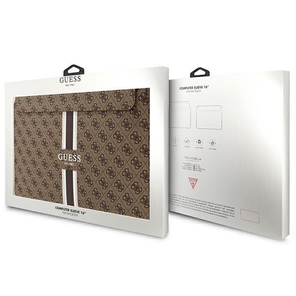 Guess Datorfodral 16" 4G Printed Stripes - Brun