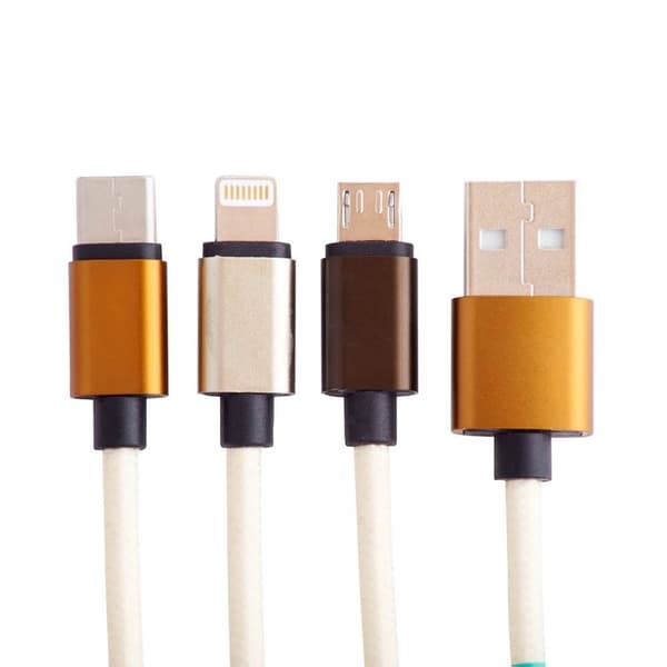 SQUISH Laddningskabel 1,2m Cam 3in1 USB-C/Micro/Lightning