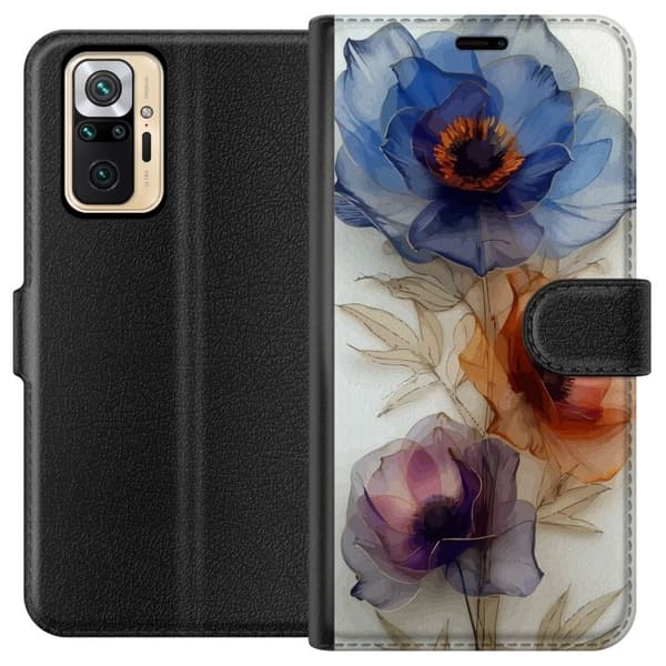 Plånboksfodral till Xiaomi Redmi Note 10 Pro med Silkesblommor