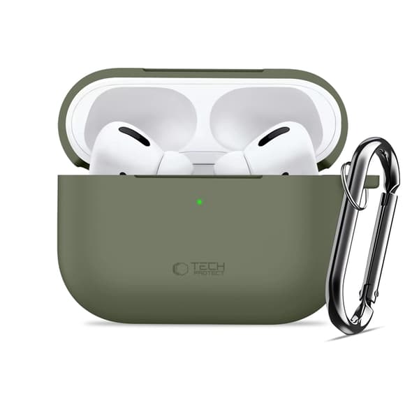 Tech-Protect Apple Airpods Pro 3 Etui Silikone Krog - Olivengrøn