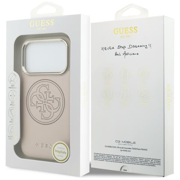 Guess Mobilskal För iPhone 17 Pro MagSafe Perforated 4G - Rosa