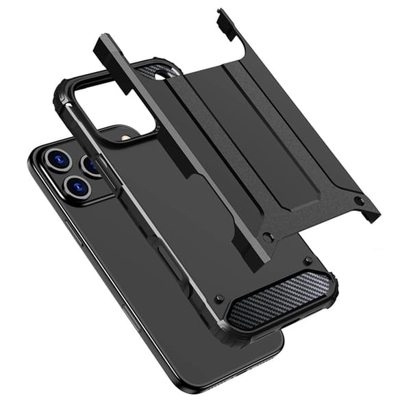 Telefontaske til iPhone 17 Pro Max Hybrid Armor - Sort