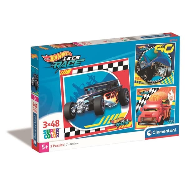 CLEMENTONI Palapeli 3x48 kpl Hotwheels