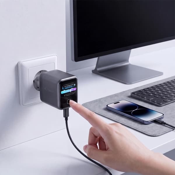 Tech-Protect PowerVision 45W GaN Vægoplader - Mørkegrå