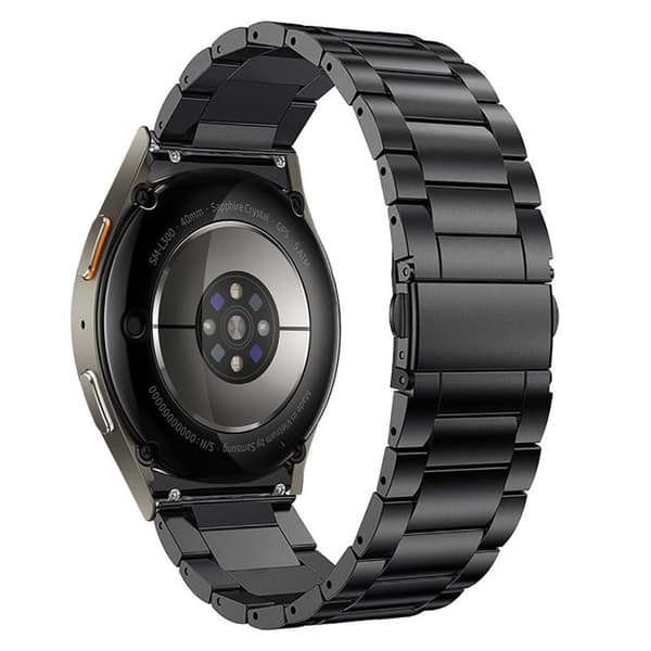 Galaxy Watch 4/5/5 Pro/6/7/Fe Armbånd Rustfri - Sort