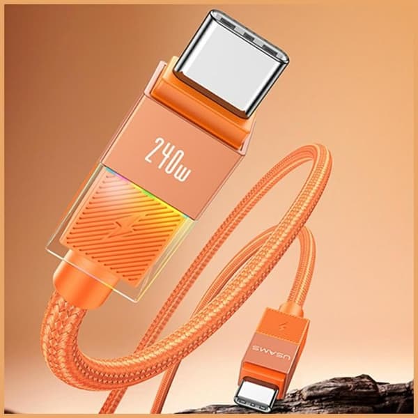 USAMS USB-C–USB-C 240W -kaapeli 1.2m SJ777 - Tarnish