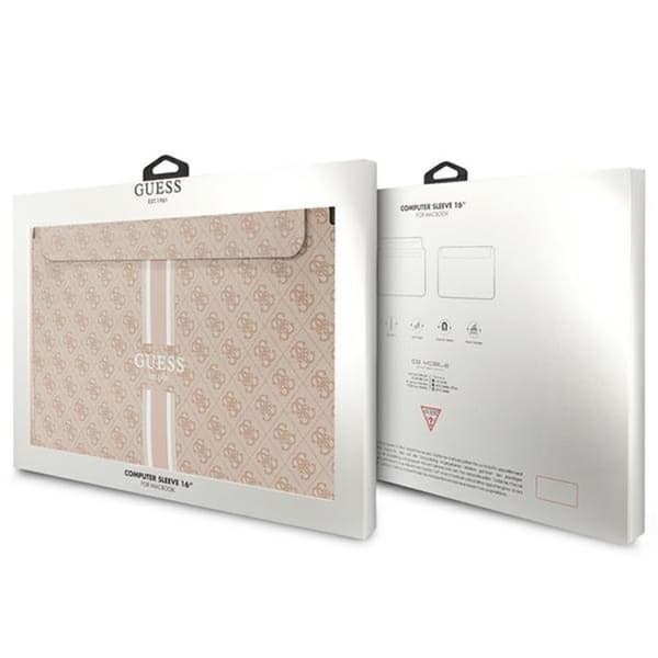 Guess Computertaske 16" Ærmede Trykte Striber - Lyserød