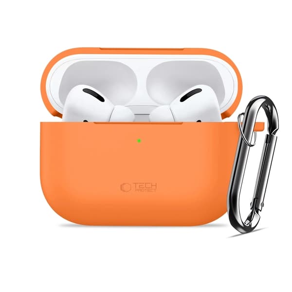 Tech-Protect Apple Airpods Pro 3 -silikonikuori koukulla - Cosmic Orange