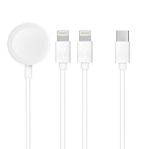 3in1 iPhone Lightning 2kpl + Apple Watch 3W USB-C:hen