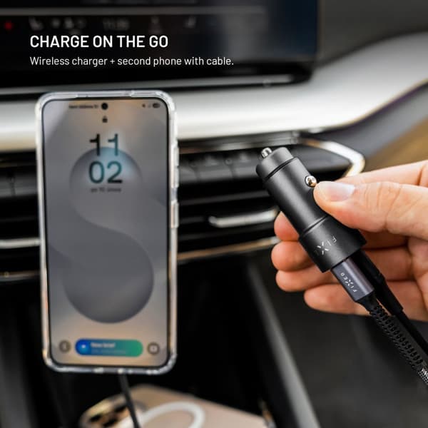 FIXED Supersnabb 65W 2x USB-C billaddare Svart