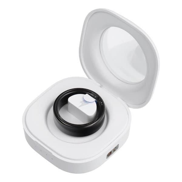 Smart Ring med Opladningsboks - Størrelse 8 (18.1mm) - Sort