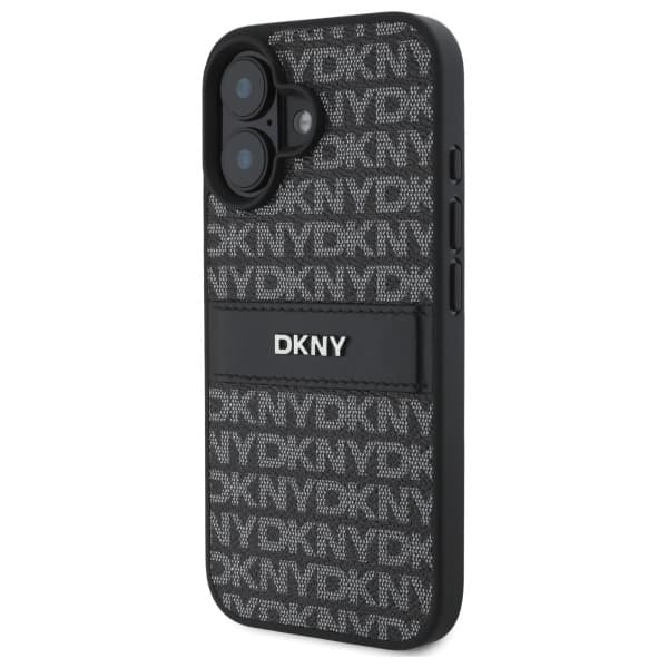DKNY telefontaske til iPhone 16 Texture Tonal Stripe - Sort