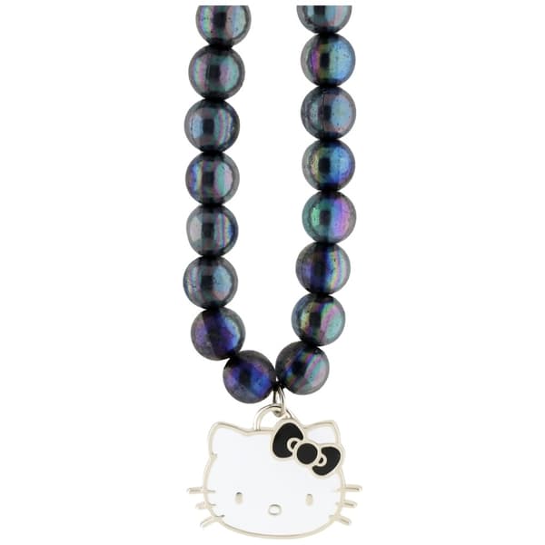 Hello Kitty -puhelinhihna Pearls Kitty Head Charm – Musta