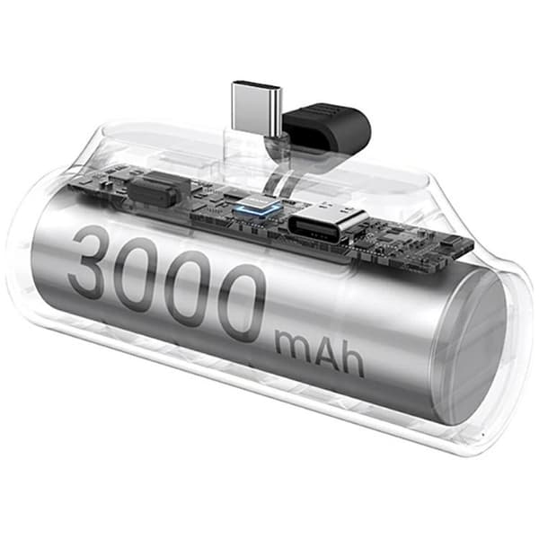 USAMS Mini Tail Plug Bærbar Powerbank 3000mAh USB-C PB79
