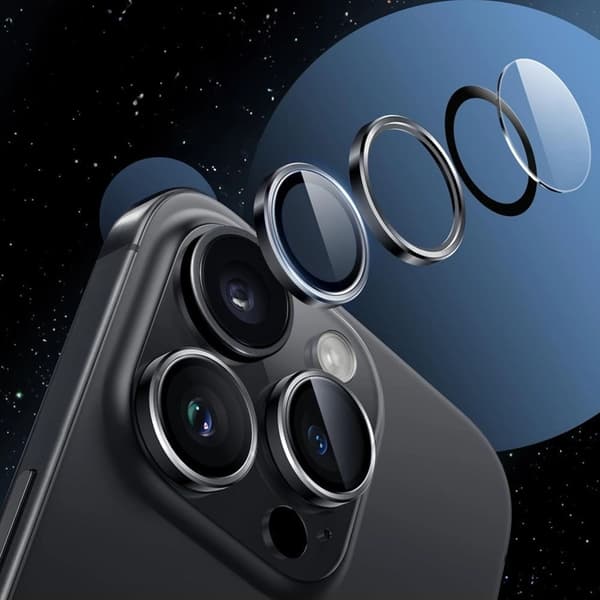 Tech-Protect iPhone 17 Pro/17 Pro Max hærdet glas kameradæksel - sort