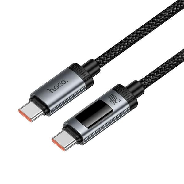 HOCO USB-C til USB-C 240W Kabel 6A 1.2m med Display U148 - Sort